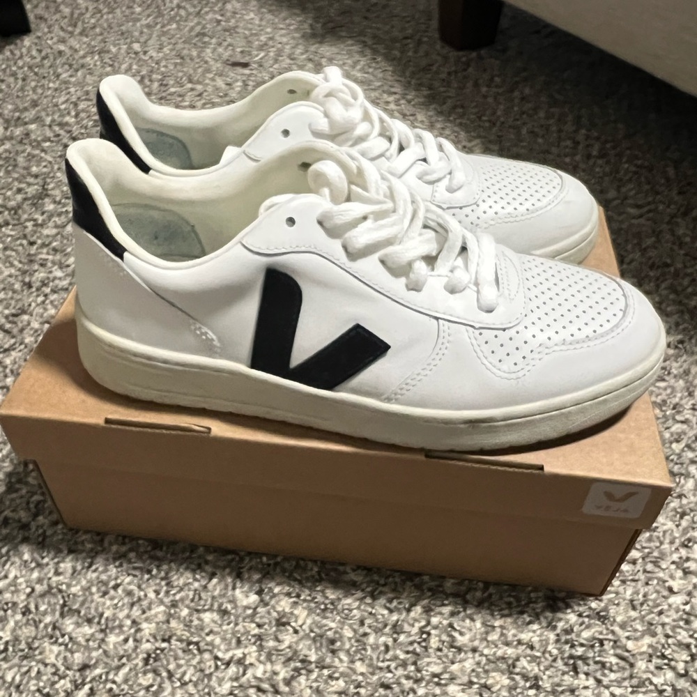 Veja White and Black Sneakers
